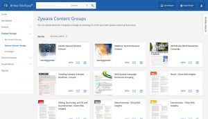 Broker Briefcase Content Groups screen