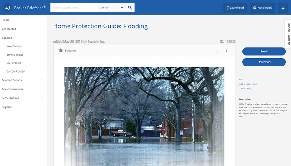 Broker Briefcase Content Screen Zywave